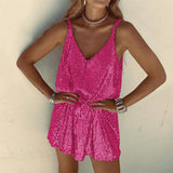 New Sexy Babes Beads V-Neck Short Dress Club Show-Back Slings Dress