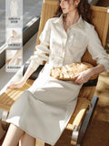 Commuting Aesthetic Texture Twill Imitation Of The Denim New Shirt Straight Dress Inside The Skirt Skirt