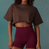 2025 Outdoor Running Sports Short-Sleeved Women Leisure Fitness Blouse Loose Sports T-Shirts 68HZ