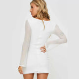 Ebay Women's New High-End Horn Sleeve Mesh Tau Horn Shaved Babes Beautiful Delicate Elegant Dress Dress Dress Girl