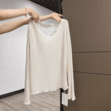 Sunscreen Air-Conditioning Hooded Women 2025 New Thin Wooden Ear Long Sleeve Loose T-Shirt On The Clothes Summer
