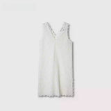 Summer Relaxation Feeling Wears A Long Vest Cashew Three-Dimensional Lace 3 Meters Side Side Open Fork Top