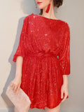 Cross-Explosive Fashion Beads Festival Banquet Squin Dress Dress Dress Dress