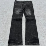 Vintage Double-Belt With Micro-Tight Jeans Men Y2k Street Water Wash To Make Old Hole Tug Pants Tide 68HZ