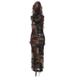 2025 Summer New Women's Solid Color Dress Street Fashion U-Neck Sleeveless Open Fork Dress 68HZ