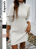 Dili Elegant Windy Solid-Sleeved Sweater Dress Dress Women's Dress 2025 Autumn And Winter