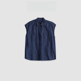 Spring And Summer New Small Man Wearing A Simple Imitation Denim Loose Shirt Imitation Cotton Slack Slack Two Sets