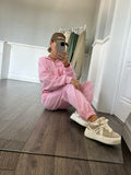 Casual Ladies Set Solid Long Sleeve Zipper Hoodie Tight Trousers Two-Piece Set 68HZ