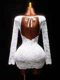 New Solid Color Body-Making Sexy Lace Splicing V-Neck Waist Pure Ass Short Dress Dress Dress Woman