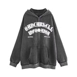 Oversize Letter Hoodie Jacket Jacket Autumn And Winter Plus Velvet Couple Dress Loose Top Tide 68HZ