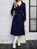 New Collar Hair With Double Buckle And Long Coat Coat Coat Coat