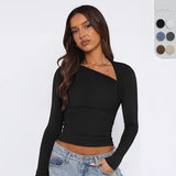 Business Commuting Collar Women's T-Shirt 2025 New Y2K Dress Slimmed On The Shoulder