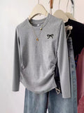 Dili Simple Holiday Solid Color Long-Sleeved Sweater T-Shirt Women's Clothing 2025 Autumn And Winter