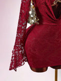 New Solid Color Body Sexy Temperament Lace Perspective Splicing Metal Design Kit Hip Skirt Dress Dress Woman