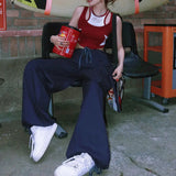 Y2K Fake Two Hottie Vest Girl Chic Design Feeling Star Hit The Color Of Short Slings 68HZ