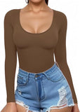 2025 Women's Low Round Collar Long Sleeve Sextender T-Shirt T-Shirt