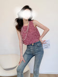 Three-Dimensional Rose Summer New French Sleeveless Vest Small Holiday Short Top Woman