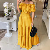 2025 New Fashion Solid Color Lotion With Leaves With Bra Foam Sleeve Dress