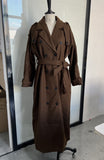 New Autumn And Winter Korean Version Of The Double Buckle Collar Of The Son's Long Coat