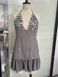 -- 2025 New Summer Hanging Neck Glide V Dress With Coat Dress Sanya Tourist Seaside Resort Wind