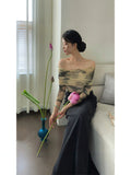A Variety Of Wearing French New Chinese Style T-Shirt Women's Artistic Sense To See The Tie-Dye Net Long-Sleeved Holiday Shirt
