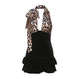 In The Autumn Of 2025, The New Women's Clothing Solid Color Repair Height Waist Street Fashion Hanging Neck-Laught Dress 68HZ