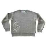 Embroidery Round-Neck Sweater Men's High Street Design Sense Of The Loose Knitted Shirt Autumn And Winter New Top Tide 68HZ