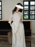 New Qingyou New Chinese Cooling Sense Relaxed Intellectual Style Shirt Half-Skirt Set Autumn
