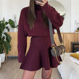 Dili Casual Holiday Sweater Long-Sleeved Short Dress Dress Women's Dress 2025 Autumn And Winter