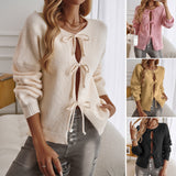 Dili 2025 Autumn And Winter Top Women's Casual Loose Cardigan With Solid Color Sweater