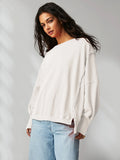 Ebay Open Fork Sweater Women's Fashion Sports T-Shirt Knitted Shirt Long-Sleeved Top Coat Design Sense
