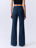 Multi-Season Wear With Fashionable Legs Elastic Imitation Denim Fabric Free Ironing Comfortable Retro Horn Trousers