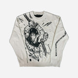 Two-Dimensional Anime Sweater Women In Harajuku Wind Round Knitted Knitted Jersey Hip Hop Dark Women's Clothing 68HZ