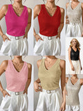 Spring/Summer 2025 New Sexy V-Neck Loose Slid T-Shirt Wears Inside Lady's Small Vest