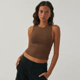 New Y2K Sexy Umbilical Women's Sleeveless Round-Necked Hand-Over Bm Top