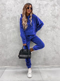 New Casual Ladies Set Solid Color Hooded Hoodie Sweat Trousers Autumn Two-Piece 68HZ