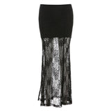 2025 Summer New Women's Solid Color Body Repair Kite Street Fashion High-Waist Net Half Body Skirt 68HZ