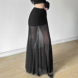 Spring 2025 New Women's Solid Color Body Street Fashion High-Waisted Hip Net Half-Dress Skirt 68HZ