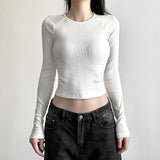 New Street Fashion Print Long-Sleeved Round Collar Dew T-Shirt Girl In Autumn And Winter 2025 68HZ