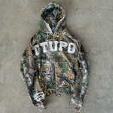 Tide Leaf Camouflage Cardigan Zipper Jacket Y2k Collage Letter Casual Loose Hoodie Tide 68HZ