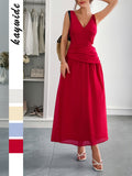 Dili Temperament Elegant Windy Deep V-Low Dress Dress Women's Dress 2025 Spring And Summer