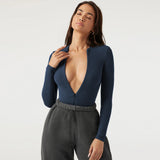 2025 Women's Jumpsuit Tight Knit Shirt Women's Jump-Up Three-Point Trousers
