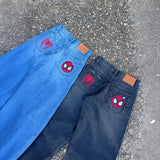 Hot Selling Spider Embroidery Ripped Jeans Men And Women Design Sense Harajian Hip Hops Straight Trousers 68HZ
