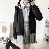 Autumn New Korean Version Of The College Wind Navy Collar Collar Sailor Suit Jk Uniform Cute Bubble Sleeve Top Woman 68HZ