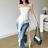 2025 New Women's Clothing Solid Color Repair Street Fashion Word No Sleeveless Backclosing 68HZ