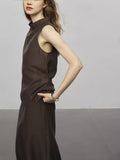 Half-High Collar Sleeveless Topless Rope Oak Waist Banana Pants Summer Female Romantic Literature And Art Dingal Aesthetic Suit