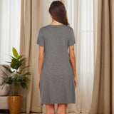 Women's Pyjamas Short-Sleeved Pocket Modal T-Button Home Clothes Women