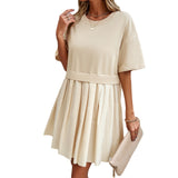 Dili Women's Clothing 2025 Spring And Summer Temperament Elegant Short-Sleeved Splicing Dress