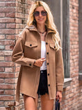 New Solid Shirt Collar Belt Loose Coat Coat Woman