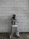 Grailz Project Three-Waisted Sweatpants Men And Women With The Same Baggy Splicing Embroidery Trousers 68HZ